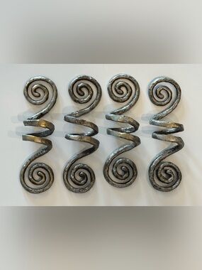 Vintage Pier 1 Imports Metal Scroll Napkin Rings Set of 4